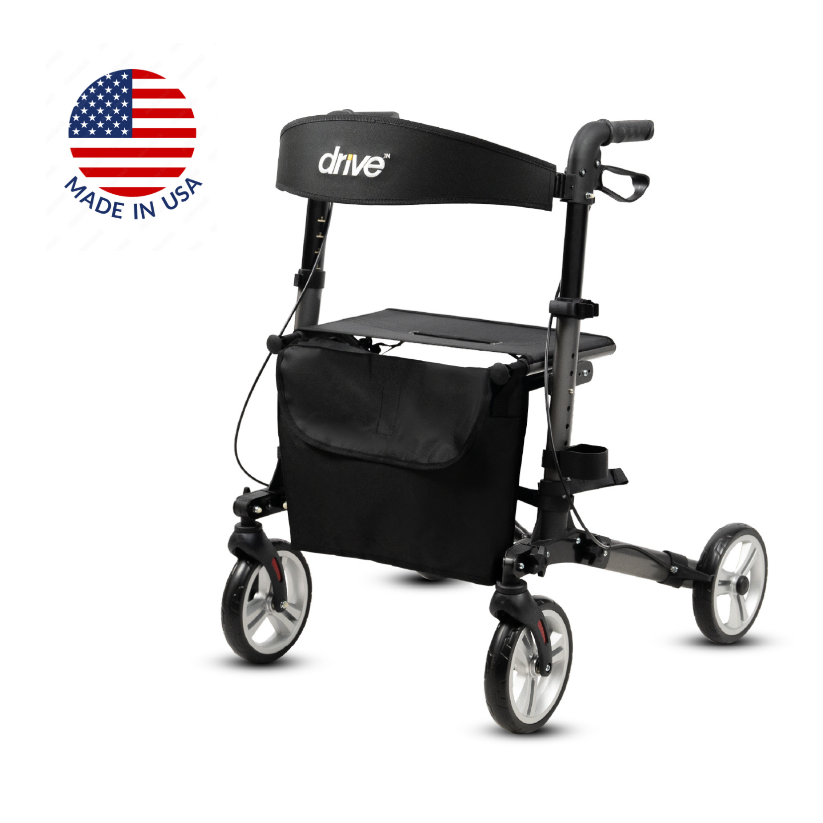 อุปกรณ์ช่วยพยุงเดิน Rollator Moka Grey นำเข้าจากอเมริกา (Made in USA) รับประกัน 2 ปี