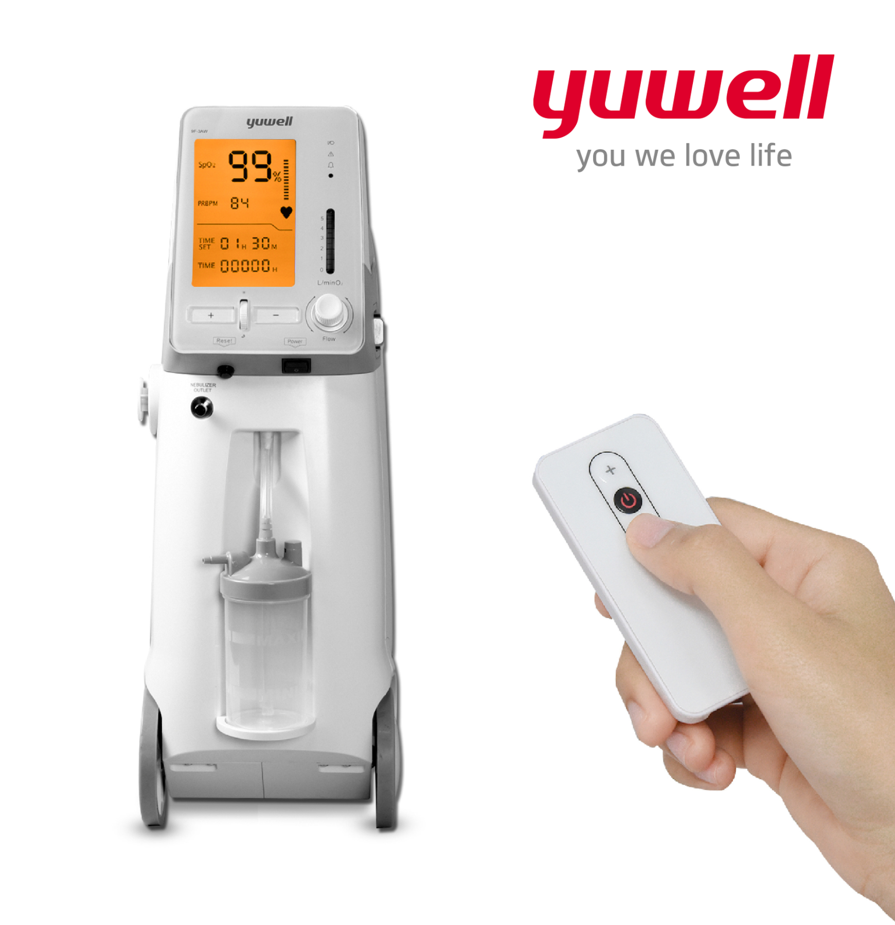 เครื่องผลิตออกซิเจน 3 ลิตร ยี่ห้อ Yuwell 9F-3AW รุ่นเสียงเบา มีฟังก์ชั่นพ่นยา (ระดับเสียง ≤ 46 dB) รับประกัน 3 ปี เครื่องผลิตออกซิเจน 3 ลิตร ยี่ห้อ Yuwell 9F-3AW รุ่นเสียงเบา มีฟังก์ชั่นพ่นยา (ระดับเสียง ≤ 46 dB) รับประกัน 3 ปี