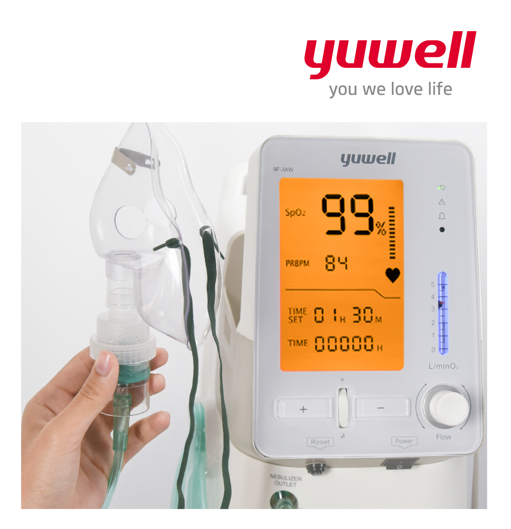 เครื่องผลิตออกซิเจน 3 ลิตร ยี่ห้อ Yuwell 9F-3AW รุ่นเสียงเบา มีฟังก์ชั่นพ่นยา (ระดับเสียง ≤ 46 dB) รับประกัน 3 ปี เครื่องผลิตออกซิเจน 3 ลิตร ยี่ห้อ Yuwell 9F-3AW รุ่นเสียงเบา มีฟังก์ชั่นพ่นยา (ระดับเสียง ≤ 46 dB) รับประกัน 3 ปี