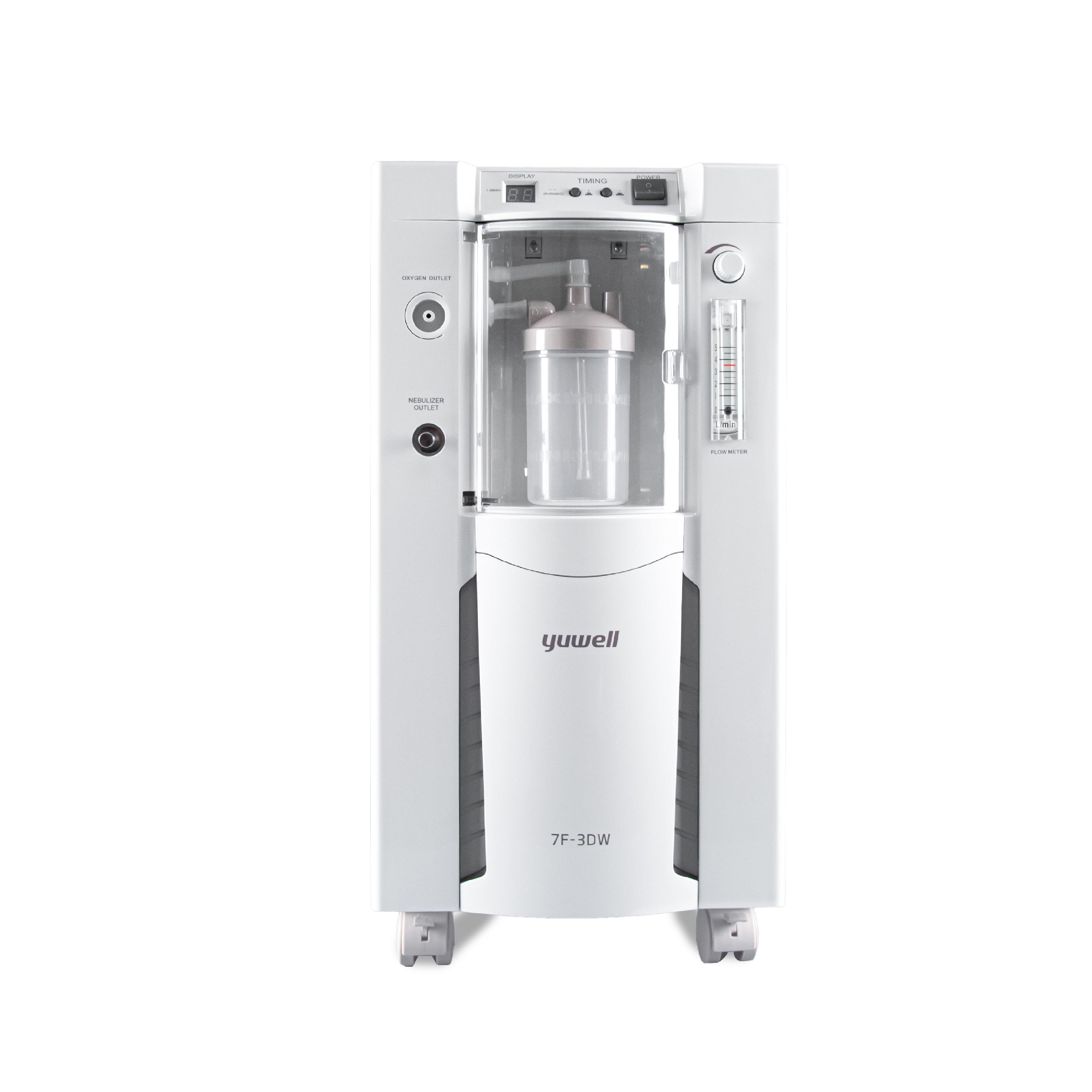 เครื่องเพิ่มความเข้มข้นออกซิเจน 3 ลิตร ยี่ห้อ Yuwell 7F-3DW มีฟังก์ชั่นพ่นยา (ระดับเสียง ≤ 55 dB) รับประกัน 3 ปี