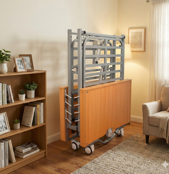 เตียงผู้ป่วยไฟฟ้า  5-6 ฟังก์ชั่น วัสดุไม้ (Wooden Electric Bed) สามารถพับเก็บได้