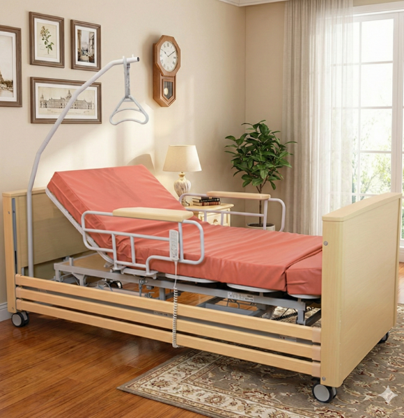 เตียงผู้ป่วยไฟฟ้า แบบพิเศษ หมุนข้างได้ (Turnaround Premium) เหมาะสำหรับผู้สูงอายุที่ขาอ่อนแรง ยืนทรงตัวลำบาก