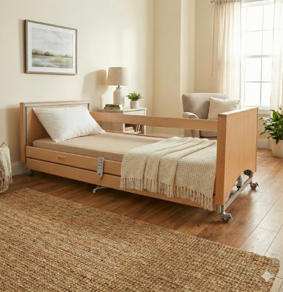 เตียงผู้สูงอายุไฟฟ้า ดีไซน์ไม้ลักซ์ชัวรี่ ยี่ห้อ INVACARE Medley Ergo