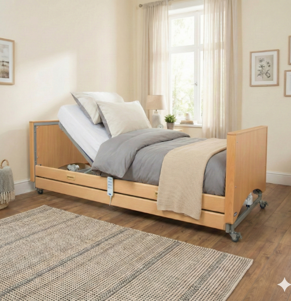 เตียงผู้สูงอายุไฟฟ้า ดีไซน์ไม้ลักซ์ชัวรี่ ยี่ห้อ INVACARE Medley Ergo