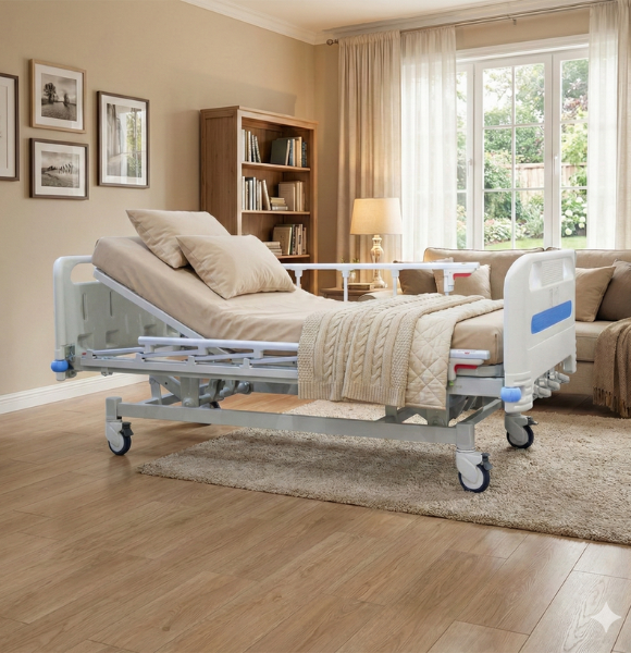 เตียงผู้ป่วย เตียงโรงพยาบาล มือหมุน 3 ฟังก์ชั่น (Manual Hospital Bed)