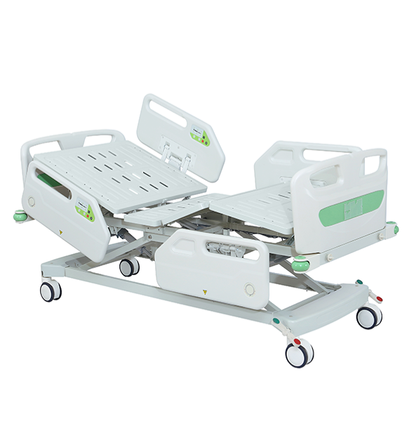 เตียงผู้ป่วยไฟฟ้า 5-8 ฟังก์ชั่น รุ่นปีกมังกร (Premium Luxury Hospital Bed) กดใช้งานด้วยรีโมท และมีปุ่มกดปรับที่ข้างเตียง