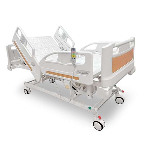 เตียงผู้ป่วยไฟฟ้า 4-5 ฟังก์ชั่น รุ่นปีกนกพรีเมี่ยม (Premium-Electric Hospital Bed) กดใช้งานด้วยรีโมท + มีปุ่มกดที่ข้างเตียง