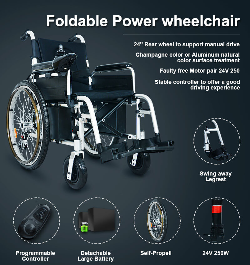 รถเข็นไฟฟ้า Electric Wheelchair with Lithium Battery 